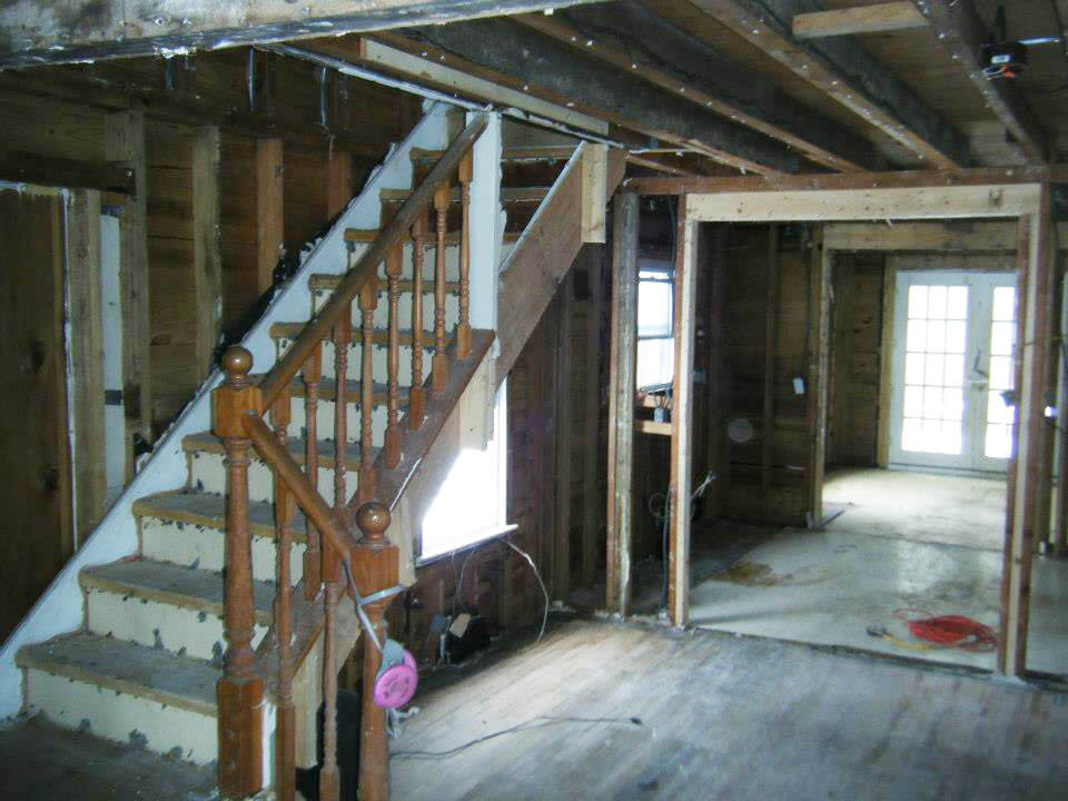Home gutted for mold remediation in Valatie, NY
