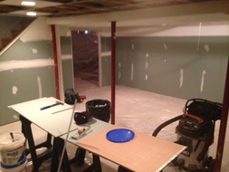 Replacement of sheetrock on basement walls in Clifton Park