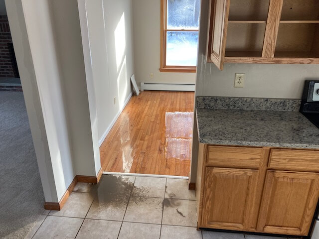 Water flooded the first floor