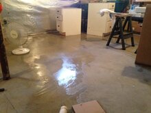 Water pooled on the floor in a Rexford, NY home